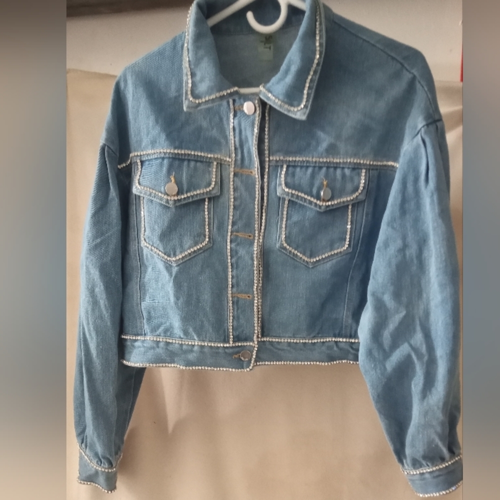 SALT brand Jean jacket With Diamonds Size M.